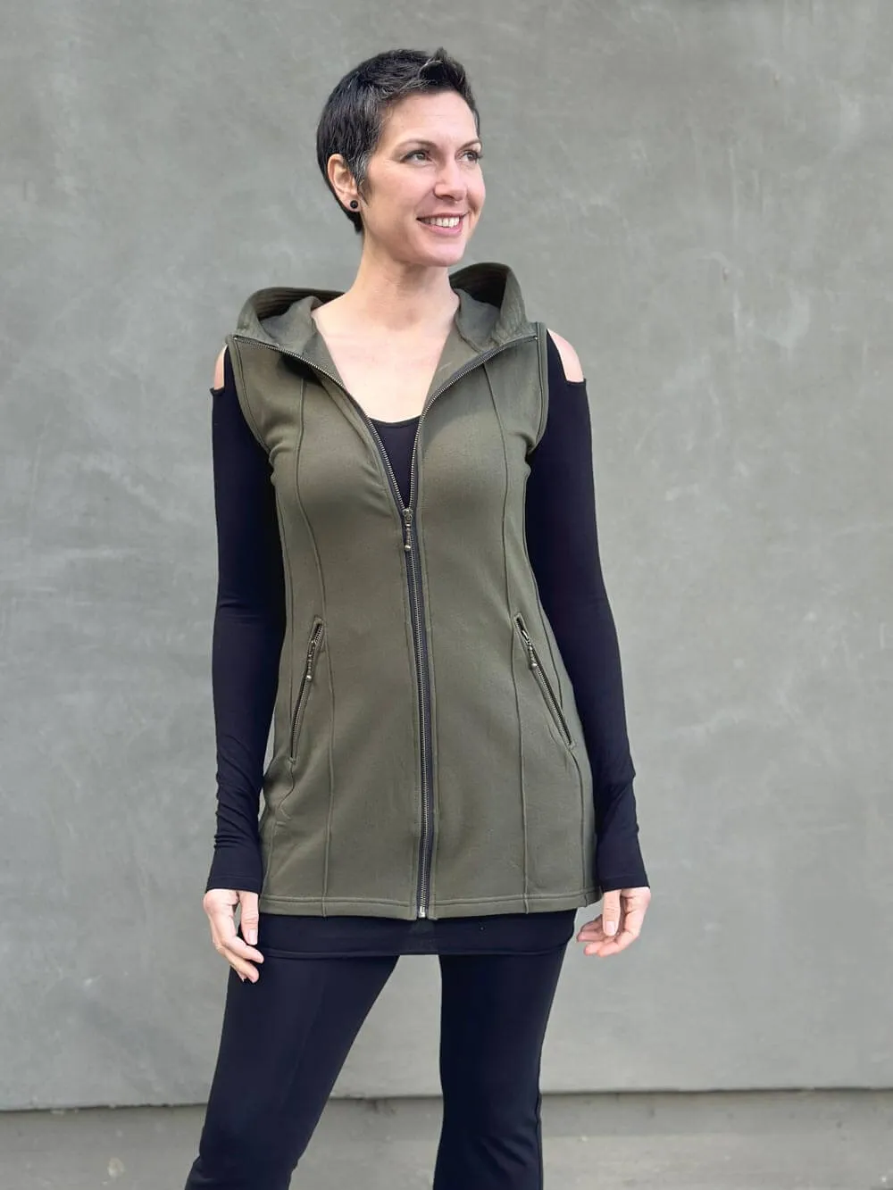 Bamboo Fleece Midi Vest