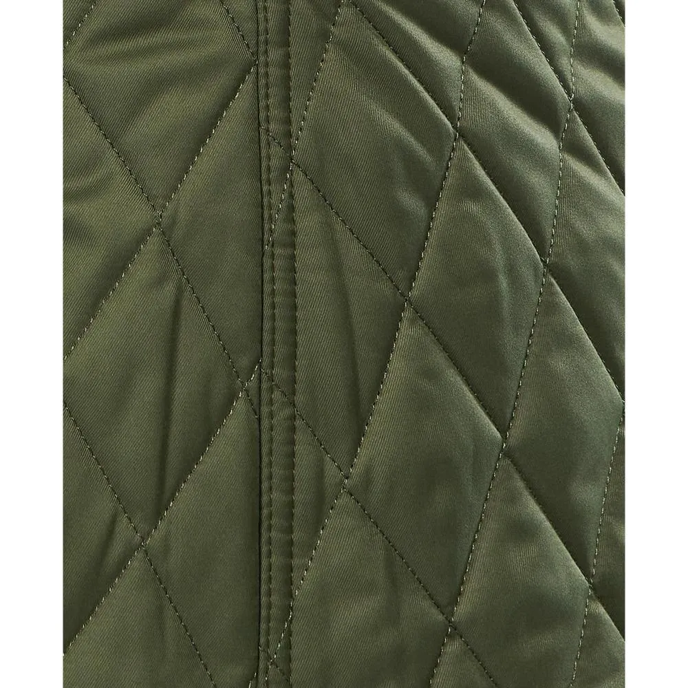 Barbour Broxfield Ladies Quilted Jacket - Olive/Olive Pink Tartan