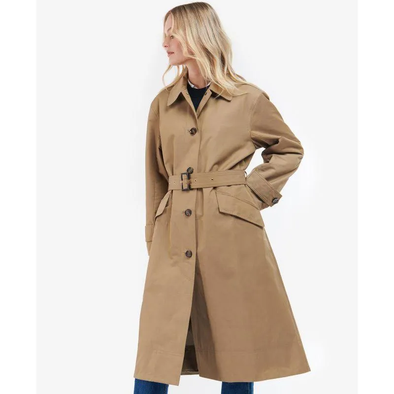 Barbour Opal Ladies Showerproof Trench - Rosewood/Rosewood Tartan