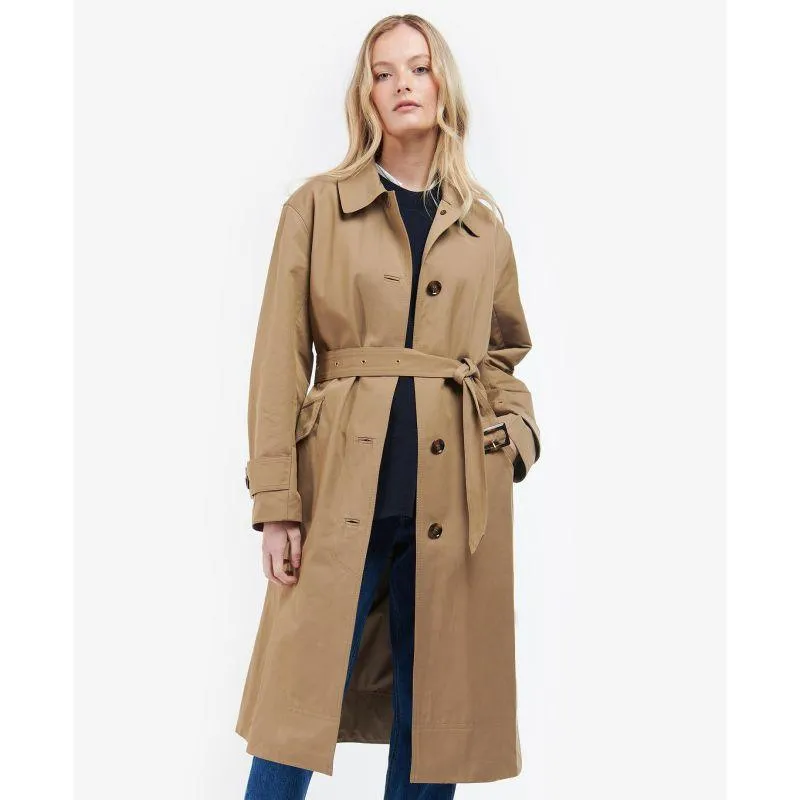 Barbour Opal Ladies Showerproof Trench - Rosewood/Rosewood Tartan