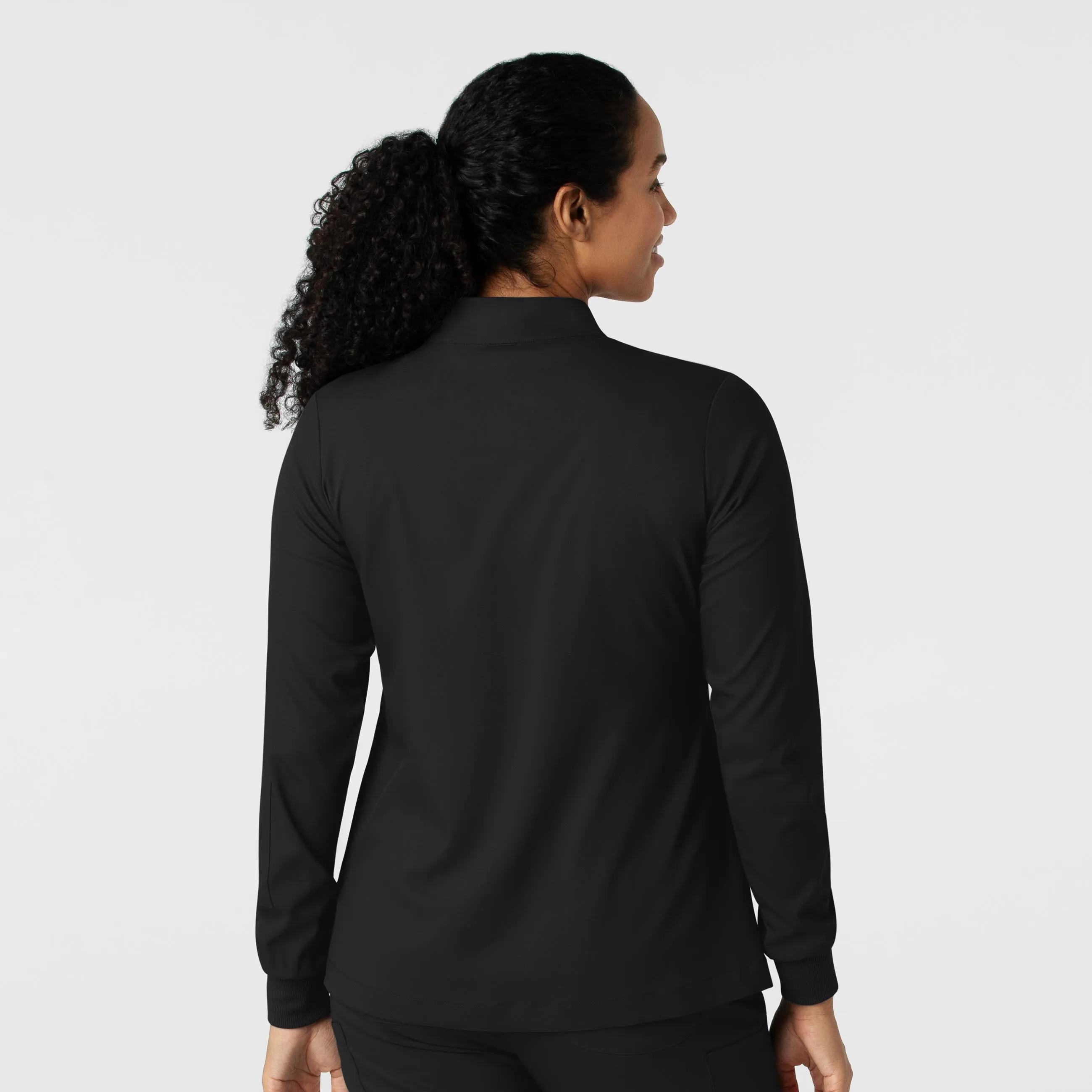 Boundless Women's Warm Up Scrub Jacket - Black