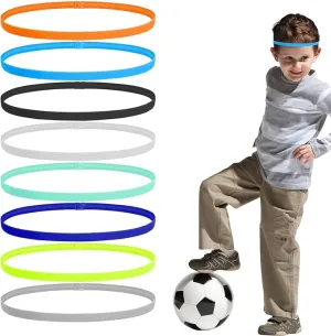 Boys Headband for Kids,8Pcs Nylon & Silicone Elastic Kids Sports Headbands,Non Slip Kids Headbands,Thin Running Hairband