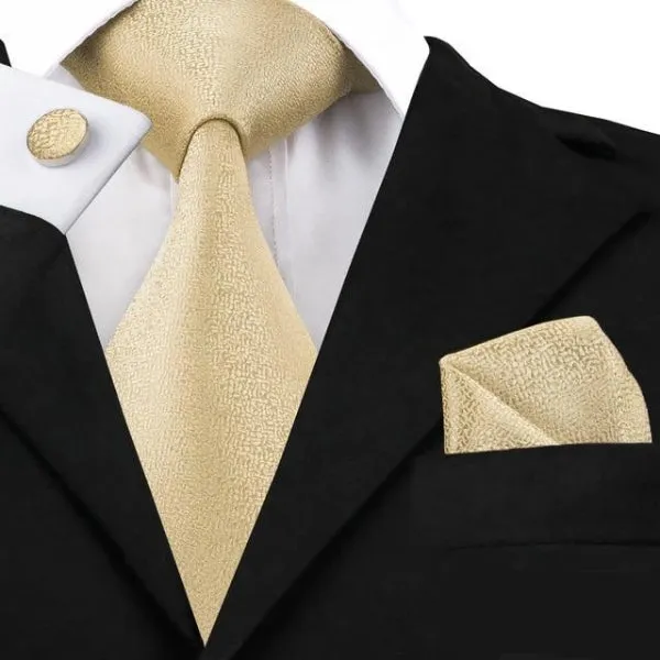 Classy Men Light Gold Noise Silk Tie