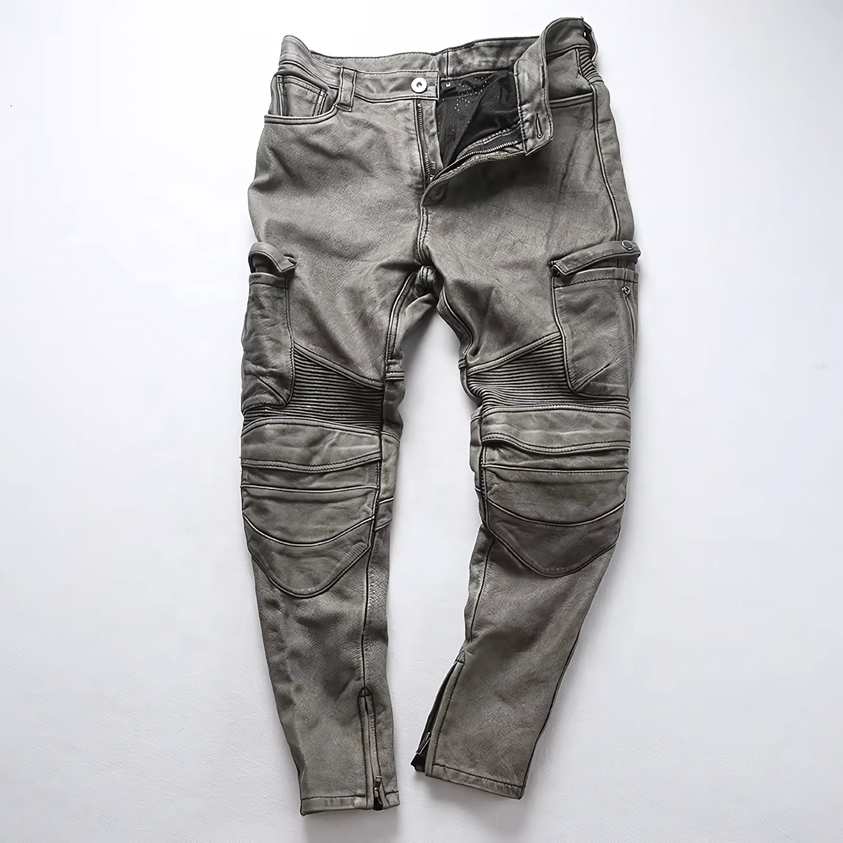 Cowhide Genuine LeatherSlim Sweatpants