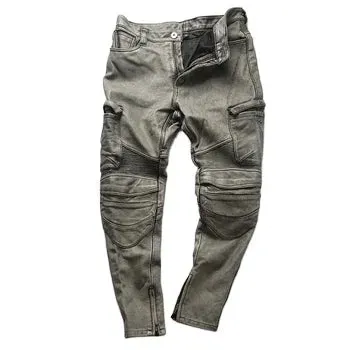 Cowhide Genuine LeatherSlim Sweatpants