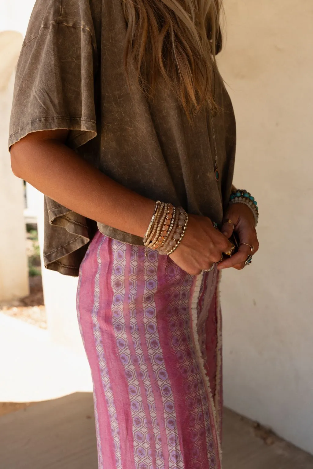 Darby Beaded Bracelet Set - Light Brown