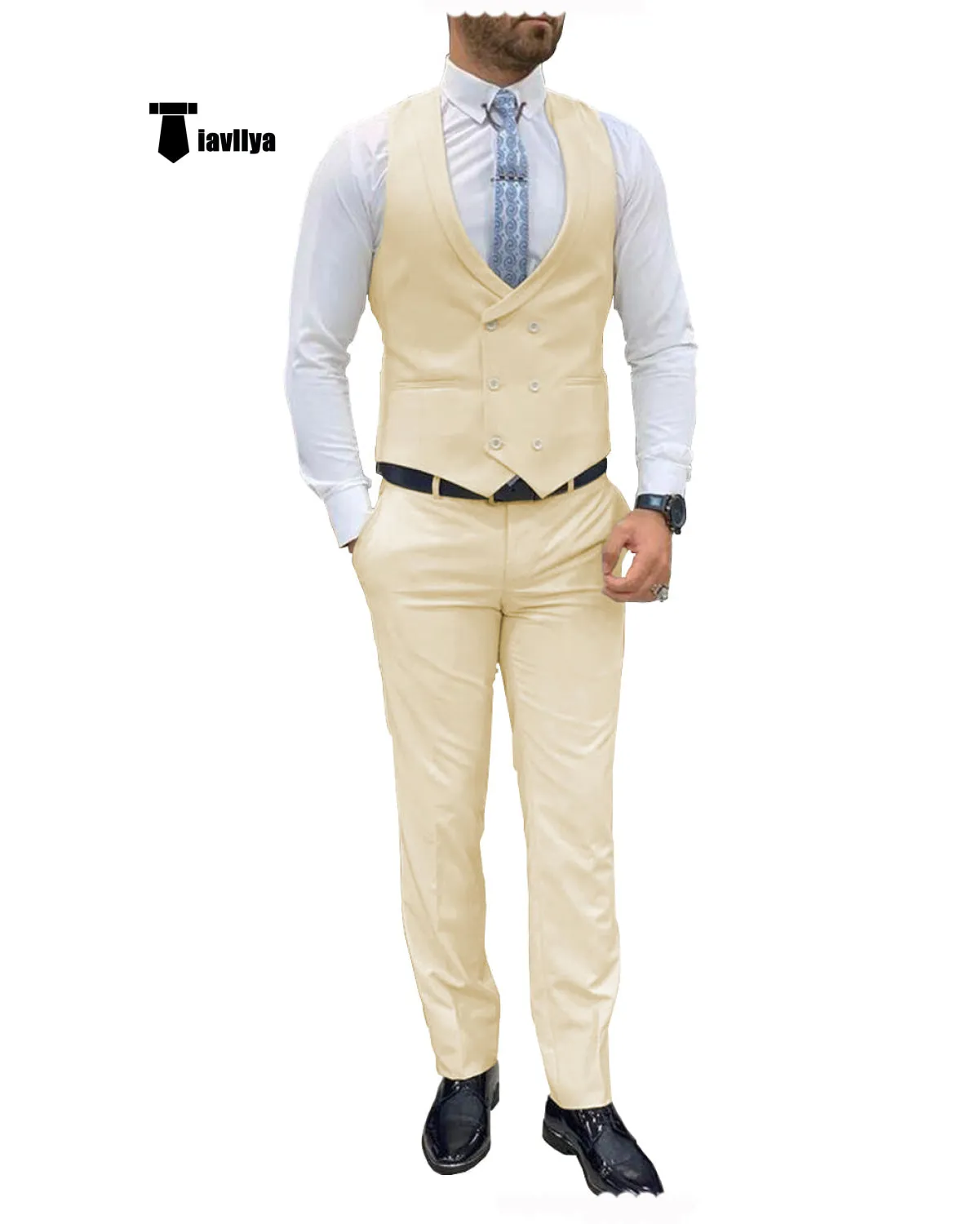 Double Breasted Formal 2 pieces Mens Suit For Wedding(Vest Pants)