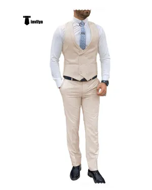 Double Breasted Formal 2 pieces Mens Suit For Wedding(Vest Pants)