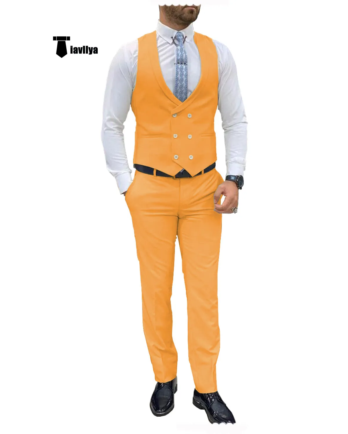 Double Breasted Formal 2 pieces Mens Suit For Wedding(Vest Pants)