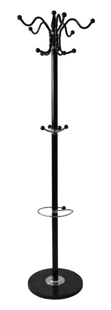 FREESTANDING METAL ROTARY HANGER GLAMOR BLACK GLOSS MARBLE BASE