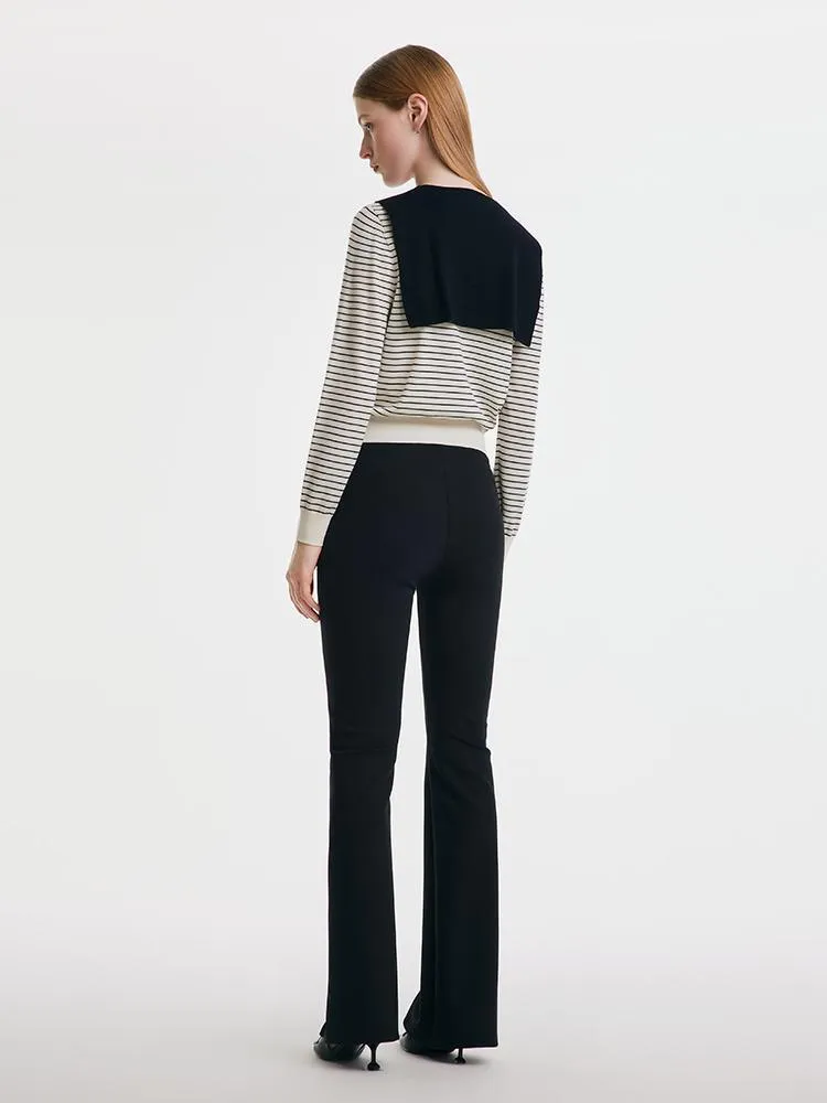 Front Slit Knitted Pants