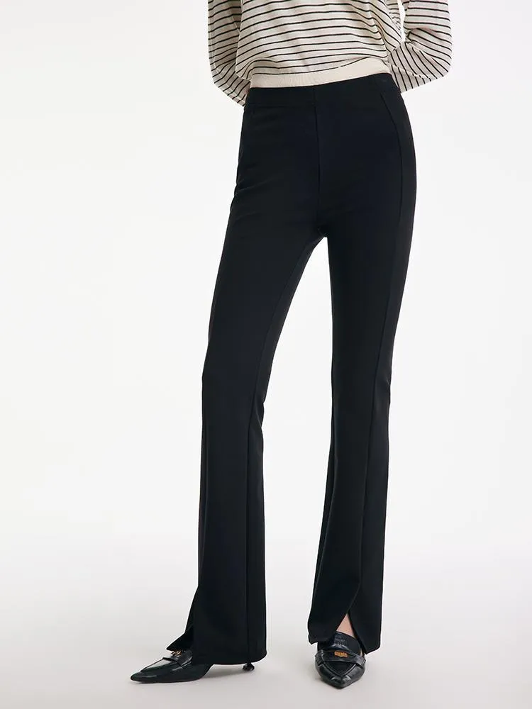 Front Slit Knitted Pants