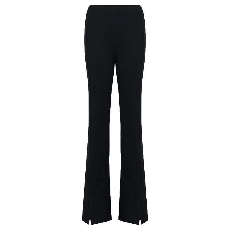 Front Slit Knitted Pants