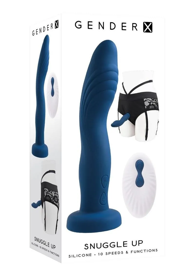 Gender X Snuggle Up Rechargeable Silicone Dual Vibrating Strap-On with Remote Control