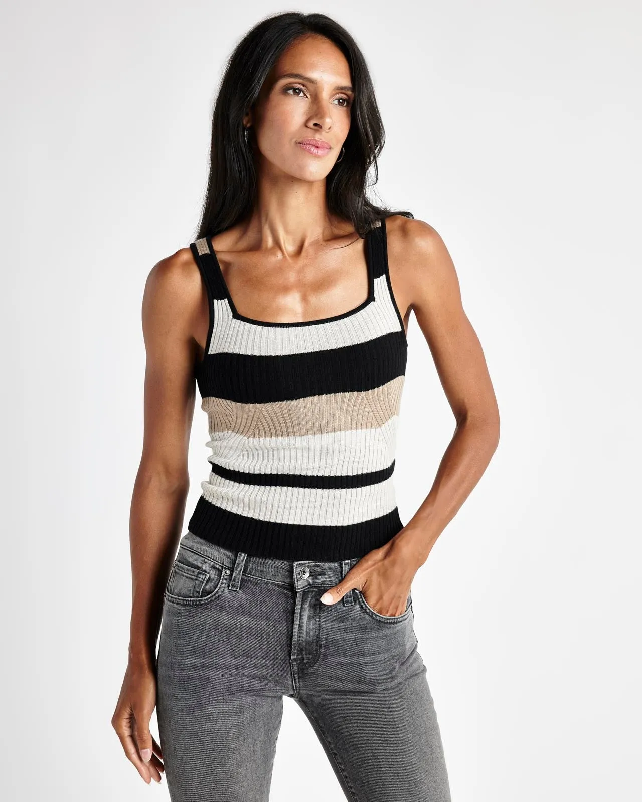 Georgie Rib Stripe Tank