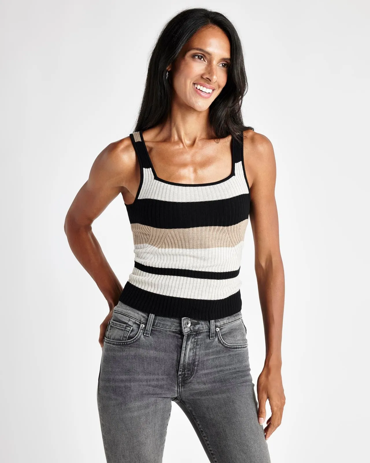 Georgie Rib Stripe Tank