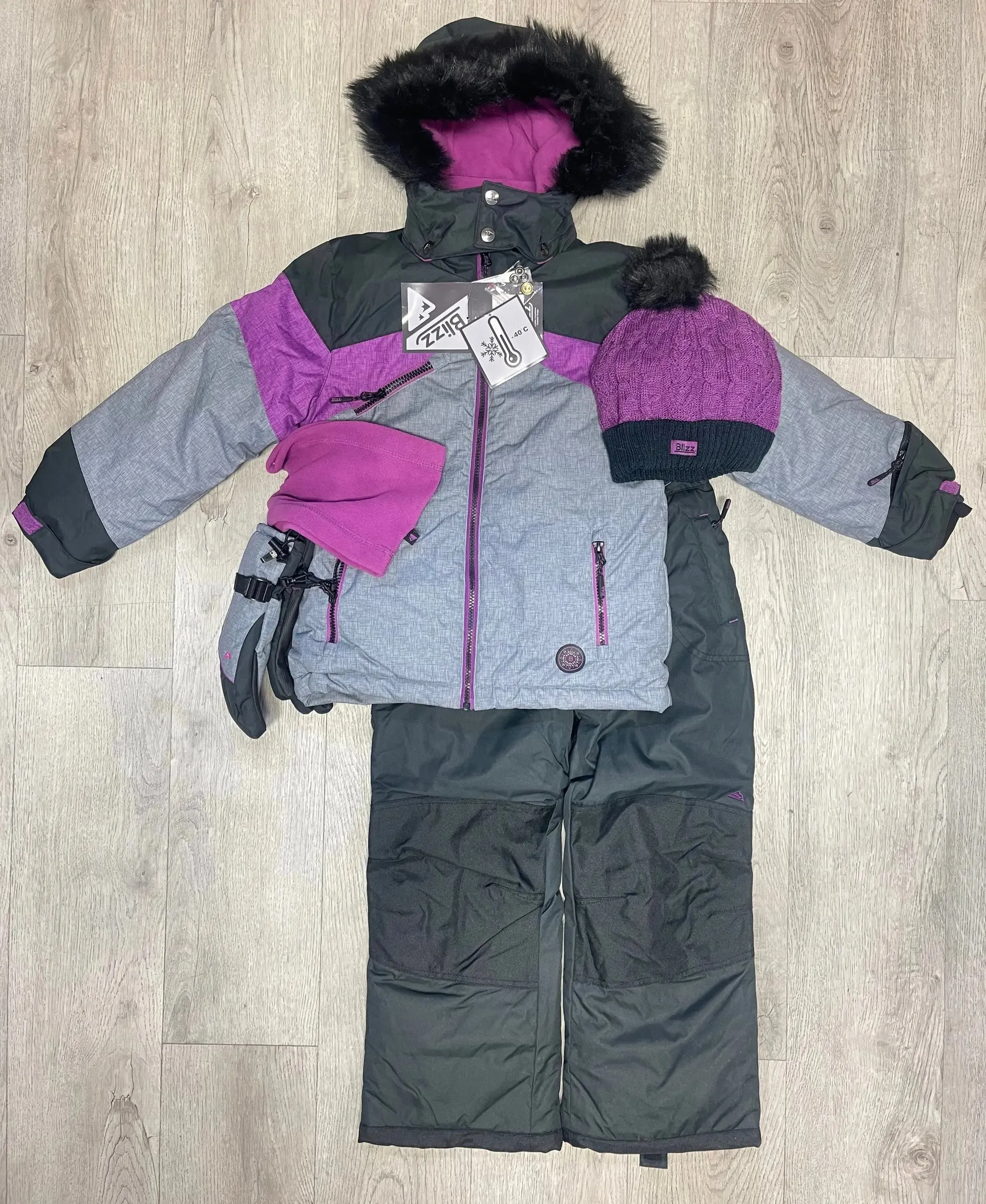 Girls Snowsuit 5 PCS Set - Beautyberry | Blizz