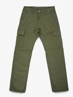 Iron Heart Denim Whipcord Cargo Pants - Army Green