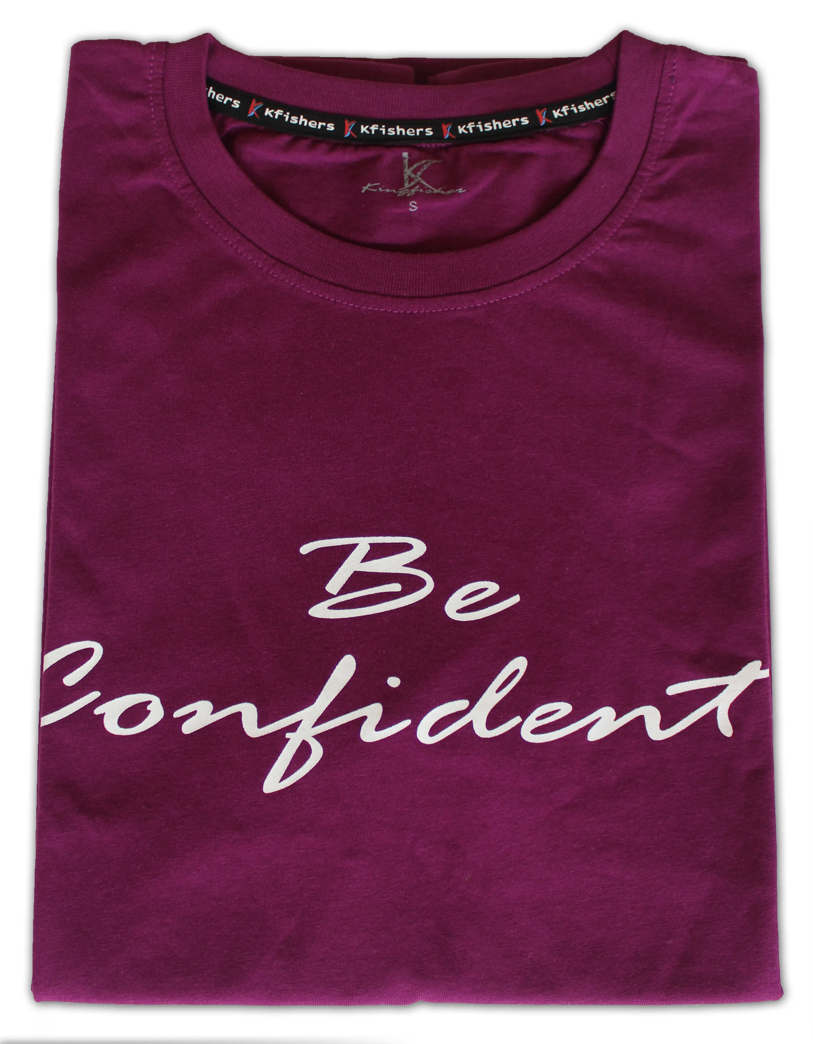 Kfishers Be Confident Mens Short Sleeve T-shirt Purple