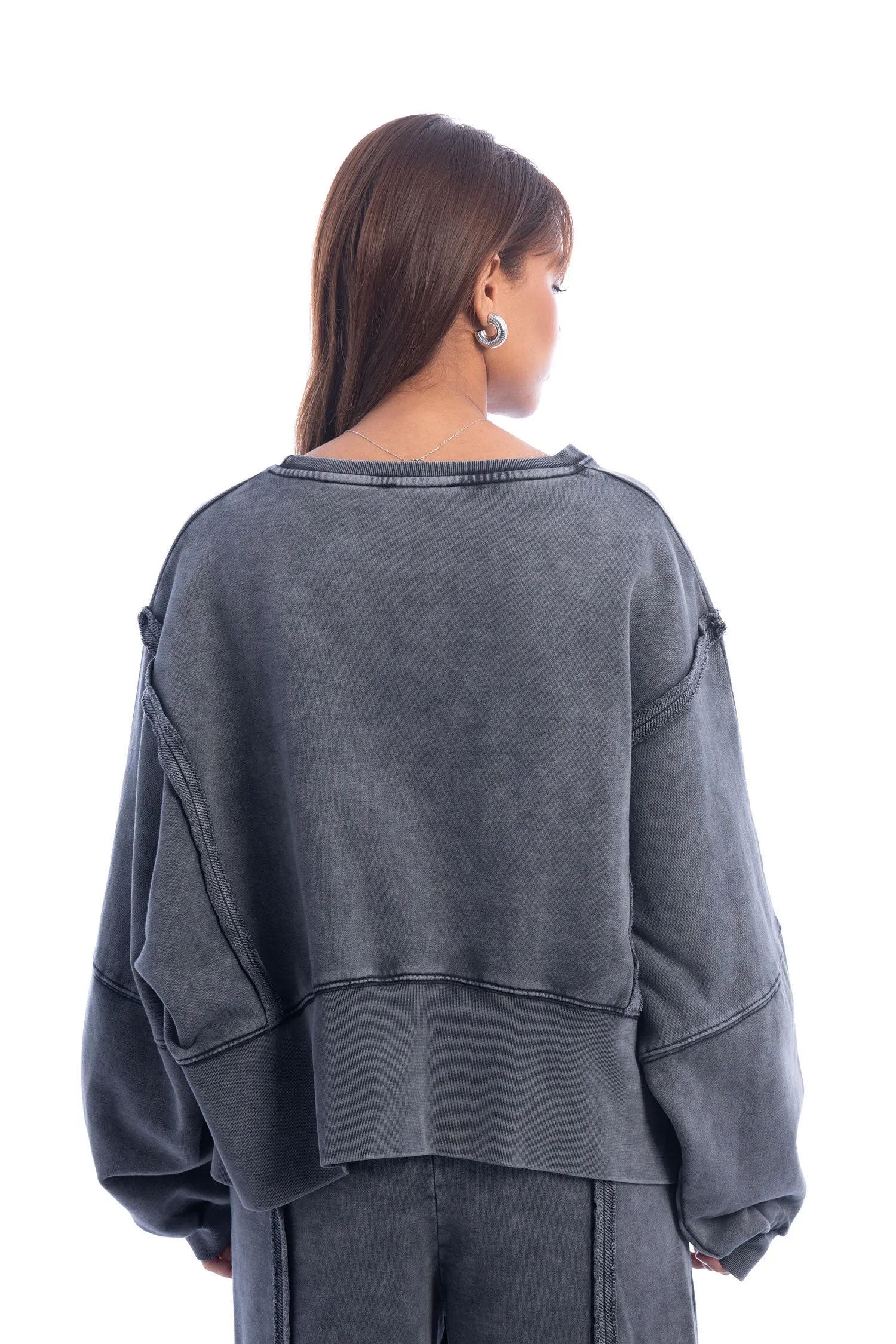 Melton Stone Cropped Sweatshirt - Mitcha Label