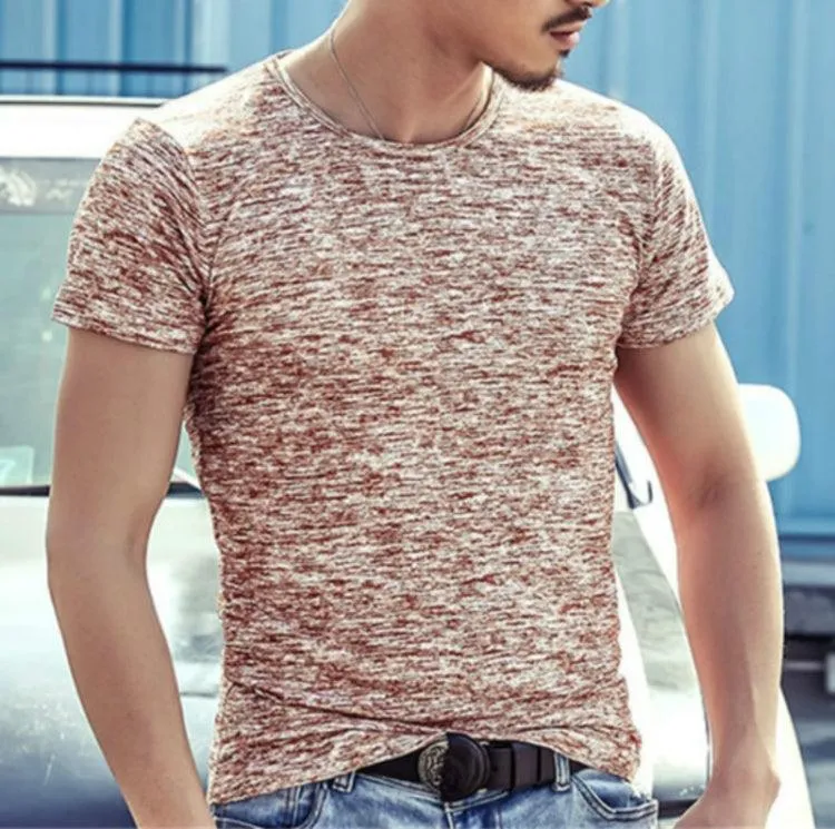 Men's Casual V-Neck Short Sleeve Cotton Blend T-Shirts