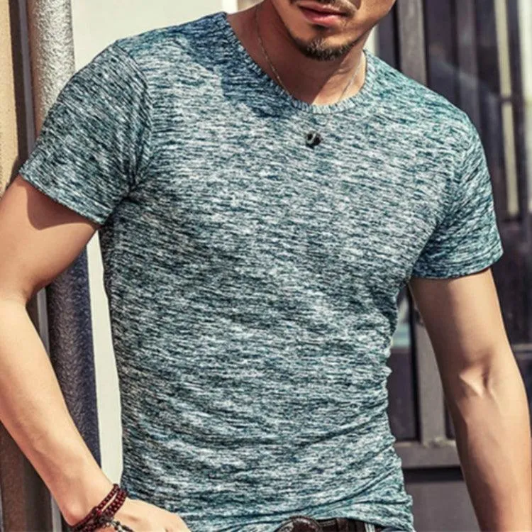 Men's Casual V-Neck Short Sleeve Cotton Blend T-Shirts