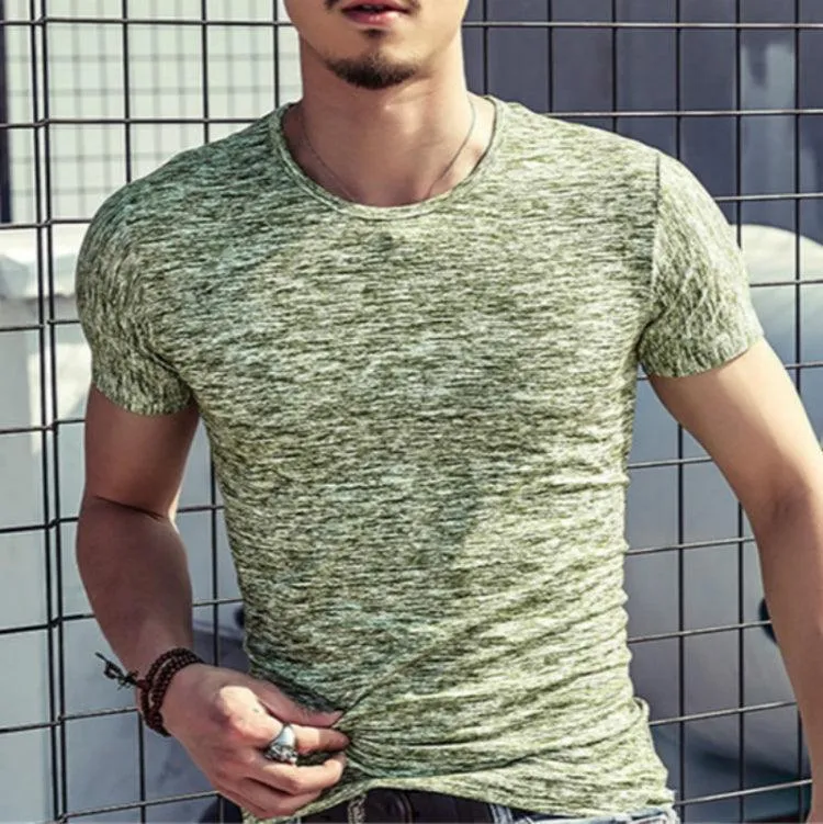 Men's Casual V-Neck Short Sleeve Cotton Blend T-Shirts