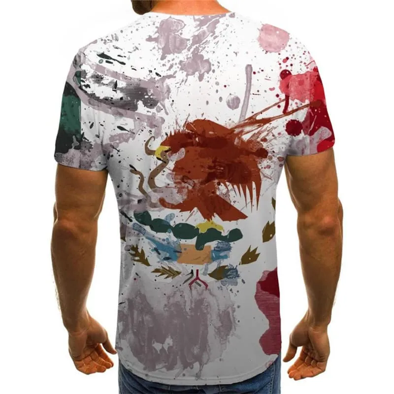 Mexico T-shirt Men Eagle T-shirts 3d Animal Funny T shirts Graffiti Tshirts Casual