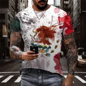 Mexico T-shirt Men Eagle T-shirts 3d Animal Funny T shirts Graffiti Tshirts Casual