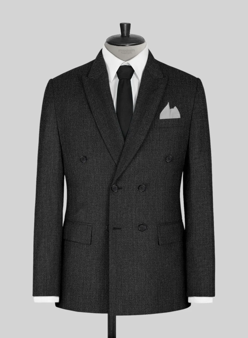 Napolean Sharkskin Charcoal Wool Suit