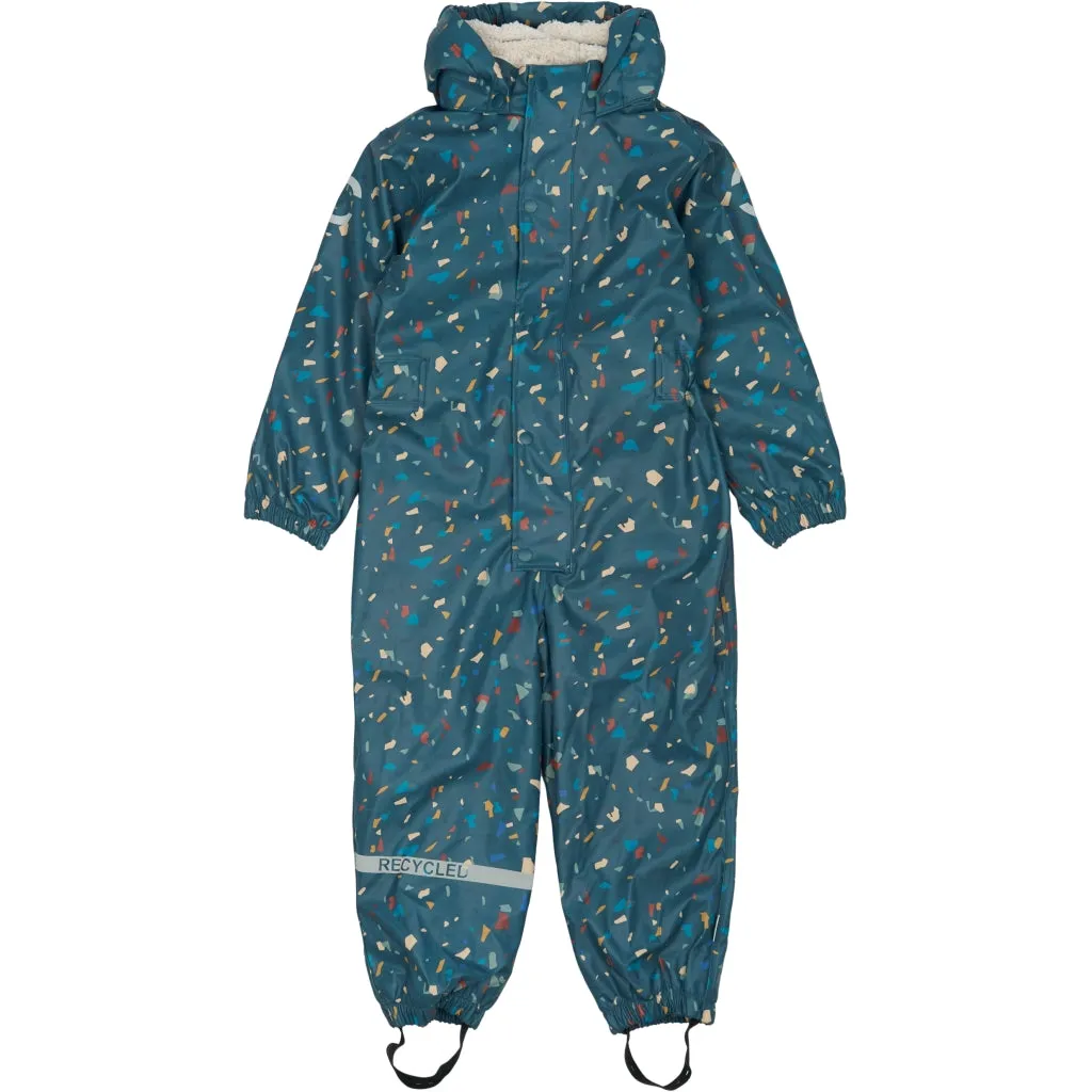 PU/Teddy Rain Suit Floral AOP - Orion Blue