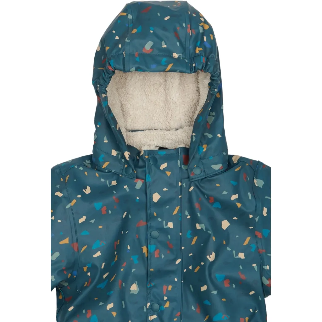 PU/Teddy Rain Suit Floral AOP - Orion Blue