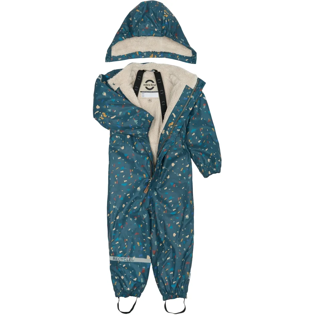 PU/Teddy Rain Suit Floral AOP - Orion Blue