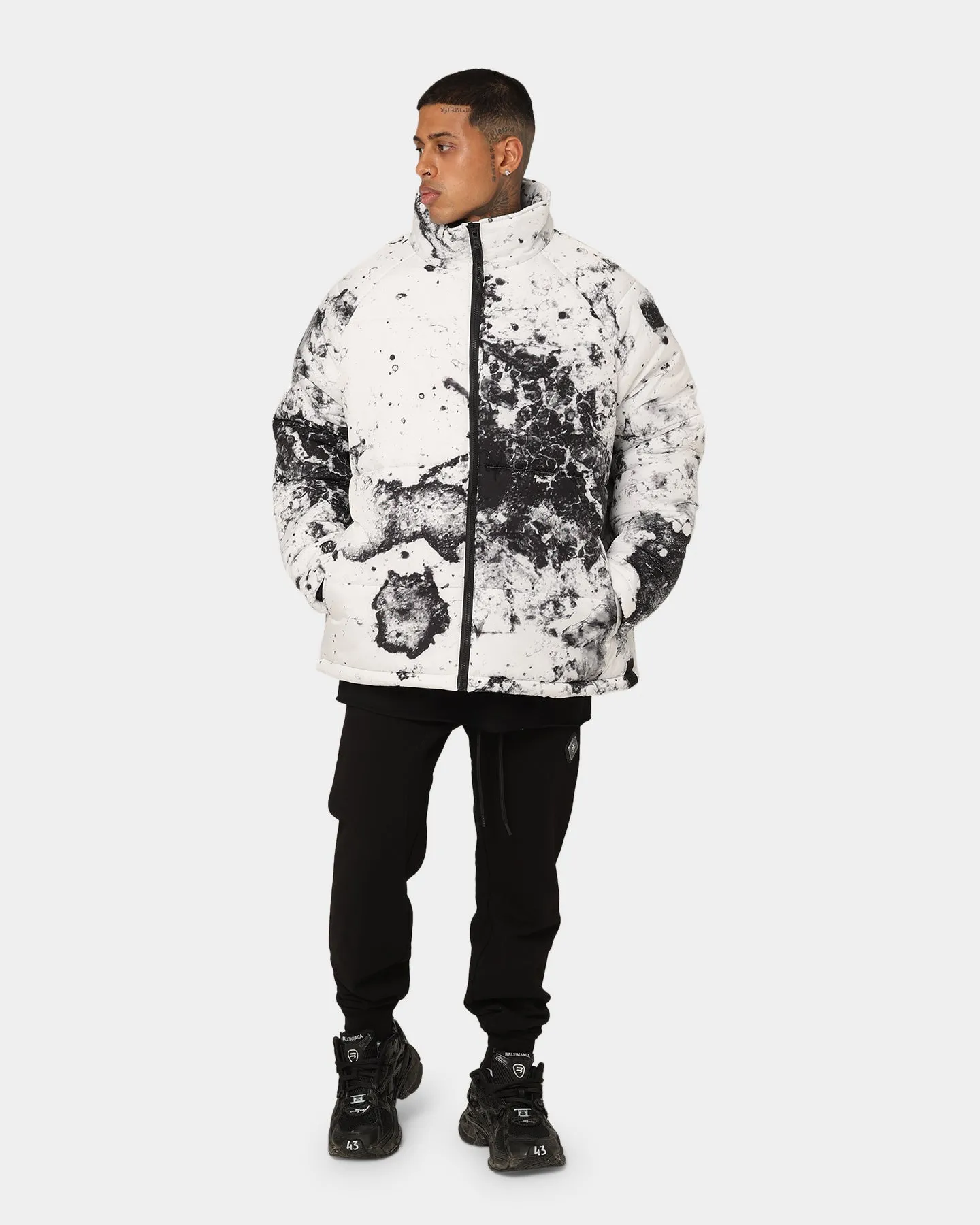 Saint Morta Acid Puffer Jacket White/Grey/Black