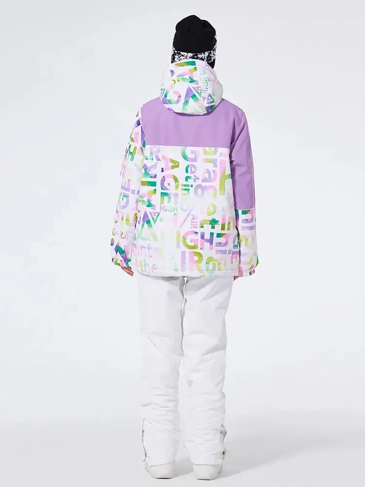 Unisex Patchwork Ski Snow Jacket & Bibs Outdoor Snowwear