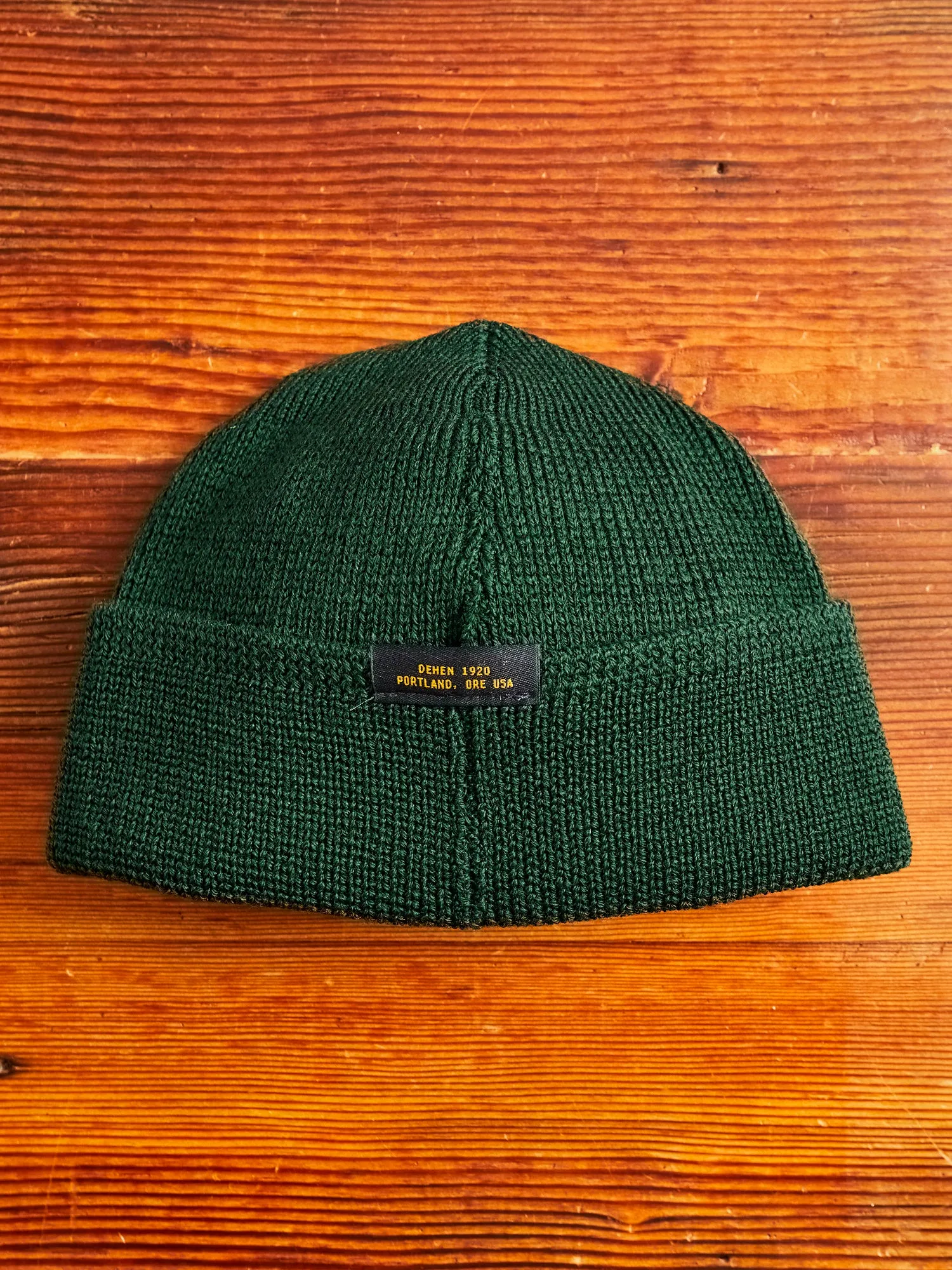 Wool Knit Watch Cap in Pine